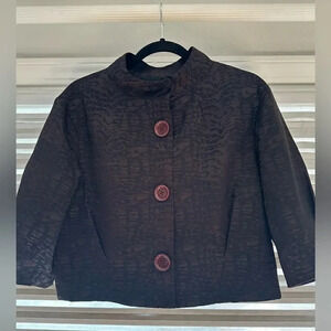 Women’s Petite MICHAEL Michael Kors Cropped Brown Jacket. Size Petite Medium.‎